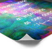 Poster devis positif mille mots turquoise & pourpre (Coin)