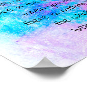 Poster devis zen du bonheur sur turquoise et violet (Coin)