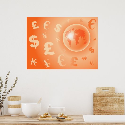 Poster Devise mondiale (Cuisine)