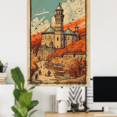 Poster Dévoiler le Kosovo : une aventure Vintage voyage (Bureau à domicile)