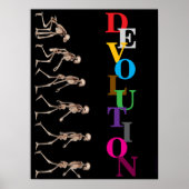 Poster "Devolution", funny, humor, parody of evolution (Devant)