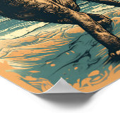 Poster Devon Rex chat sur une plage tropicale (Coin)