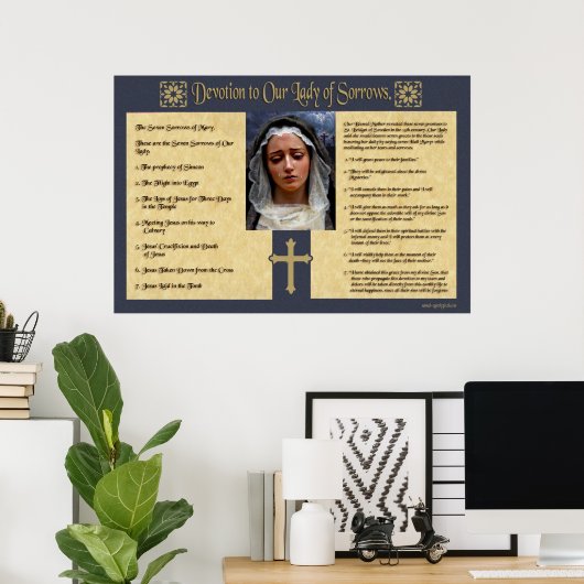 Poster Dévotion à Notre Dame des Douleurs. (Bureau à domicile)
