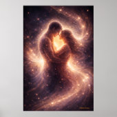 Poster Dévotion Céleste – Art Abstrait de Couple Cosmique (Devant)