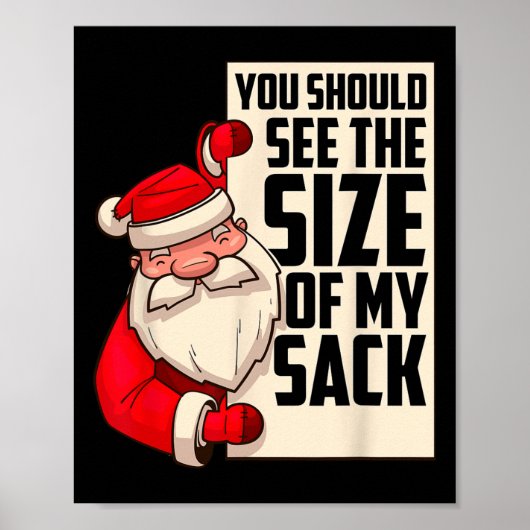 Poster Devrait Voir La Taille De Mon Sack Drôle Père Noël (Devant)