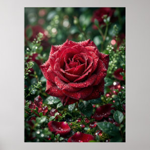 Poster Dew Rose Luxe Macro Bloom