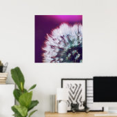 Poster Dew sur Dandalion rose violet Macro Abstrait (Bureau à domicile)
