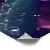 Poster Dew sur la feuille rose violet Macro Abstrait (Coin)