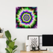 Poster d'explosion bleu vert et jaune (Bureau à domicile)