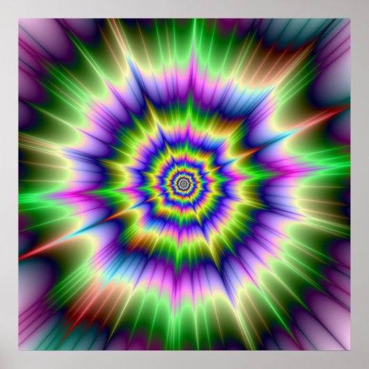 Poster d'explosion bleu vert et jaune (Devant)