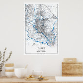 Poster Dhaka Bangladesh City Map Voyage Simple Minimal (Cuisine)