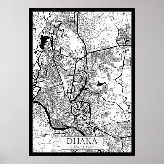Poster Dhaka Bangladesh Map (Devant)