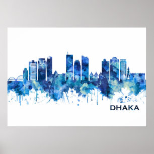 Poster Dhaka Bleu Skyline Bangladesh