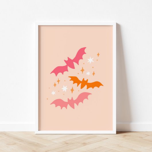 Poster d'Halloween Bats Roses