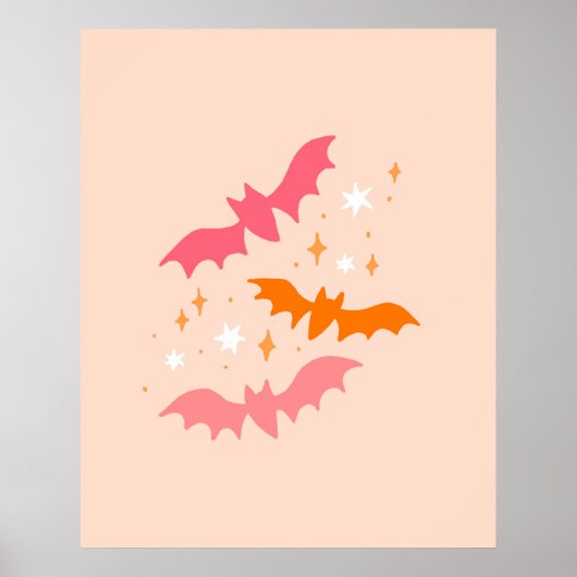 Poster d'Halloween Bats Roses (Devant)