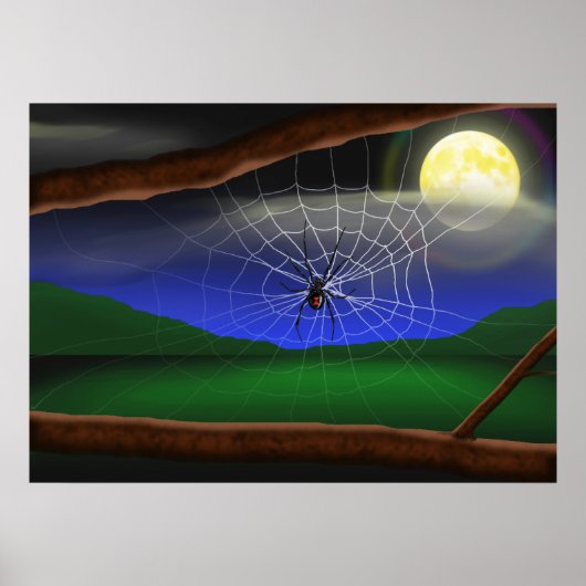 Poster d'Halloween Black Widow Spider (Devant)