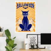 Poster d'Halloween Cat and Ghosts (Bureau à domicile)
