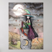 Poster d'Halloween Chat de sorcière enchantée Octo (Devant)