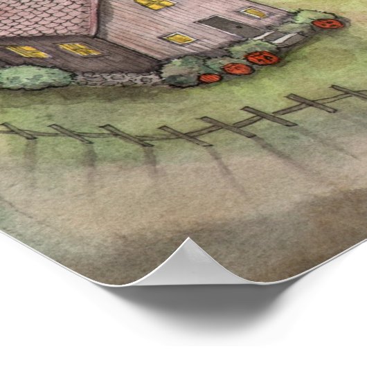 Poster d'Halloween Chat de sorcière enchantée Octo (Coin)