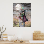 Poster d'Halloween Chat de sorcière enchantée Octo (Cuisine)