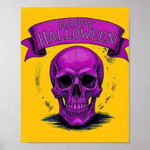 Poster d'Halloween crâne violet