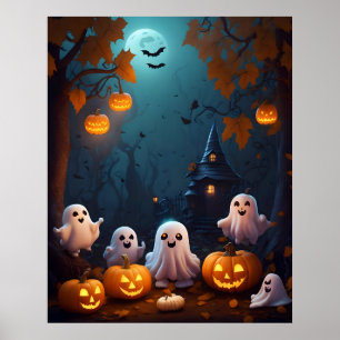 Poster d'Halloween Cute Ghosts