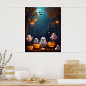 Poster d'Halloween Cute Ghosts (Cuisine)