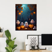 Poster d'Halloween Cute Ghosts (Bureau à domicile)