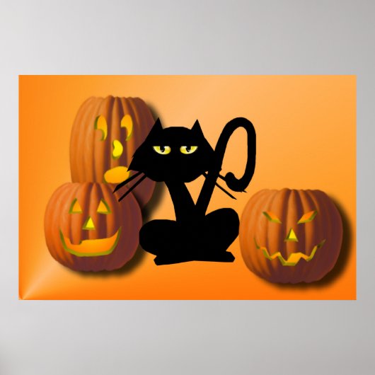 Poster d'Halloween en noir clair Kitty (Devant)