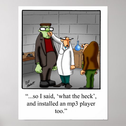 Poster d'Halloween Humour Frankenstein (Devant)