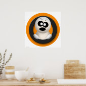 Poster d'Halloween Orange Ghost mignon (Cuisine)