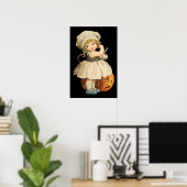 Poster d'Halloween pour la petite fille (Bureau à domicile)