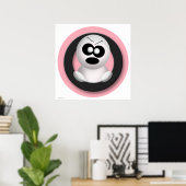 Poster d'Halloween rose rose Feu mignon (Bureau à domicile)