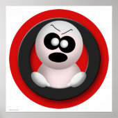 Poster d'Halloween Rouge Ghost mignon (Devant)