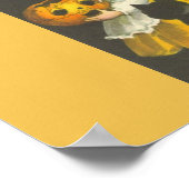 Poster d'Halloween Vintage pour fille Citrouille n (Coin)