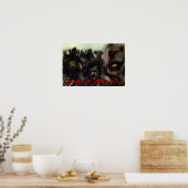 Poster d'Halloween Zombies "Attention aux zombies" (Cuisine)