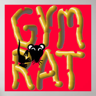 Poster d'haltérophilie Gym Rat