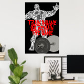 Poster d'haltérophilie motivationnelle (Bureau à domicile)