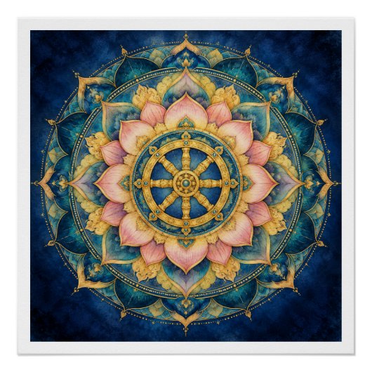 Poster Dhamar Lotus Mandala (Devant)