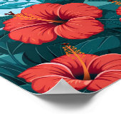 Poster d'Hibiscus tropical - Fleur colorée (Coin)