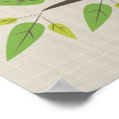 Poster d'hiboux moderne du milieu du siècle (Coin)