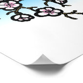 Poster d'hirondelle rose et de fleurs de cerisiers (Coin)