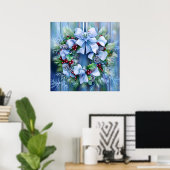 Poster d'hiver bleu (Bureau à domicile)