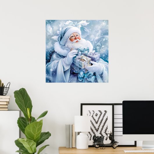 Poster d'hiver bleu (Bureau à domicile)