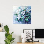 Poster d'hiver bleu (Bureau à domicile)