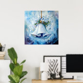 Poster d'hiver bleu (Bureau à domicile)