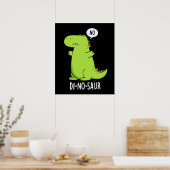 Poster Di-no-saur Blagues de dinosaure drôle Fond sombre (Cuisine)