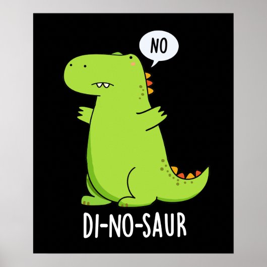Poster Di-no-saur Blagues de dinosaure drôle Fond sombre (Devant)