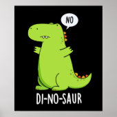 Poster Di-no-saur Dinosaure Drôle Puns Dark BG (Devant)