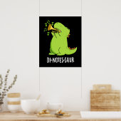 Poster Di-notes-saur Drôle de dinosaure Punir Fond sombre (Cuisine)